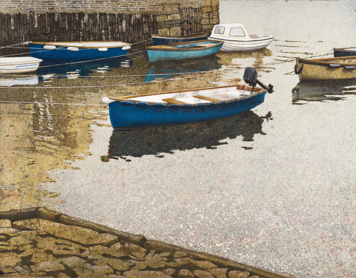 olgatuleninova's tweet photo. Maxwell Doig (British, b.1966) 
"Blue Boats, Flushing," n.d. 
Acrylic on canvas 
53 x 69 cm https://t.co/6Hv5ixolja
