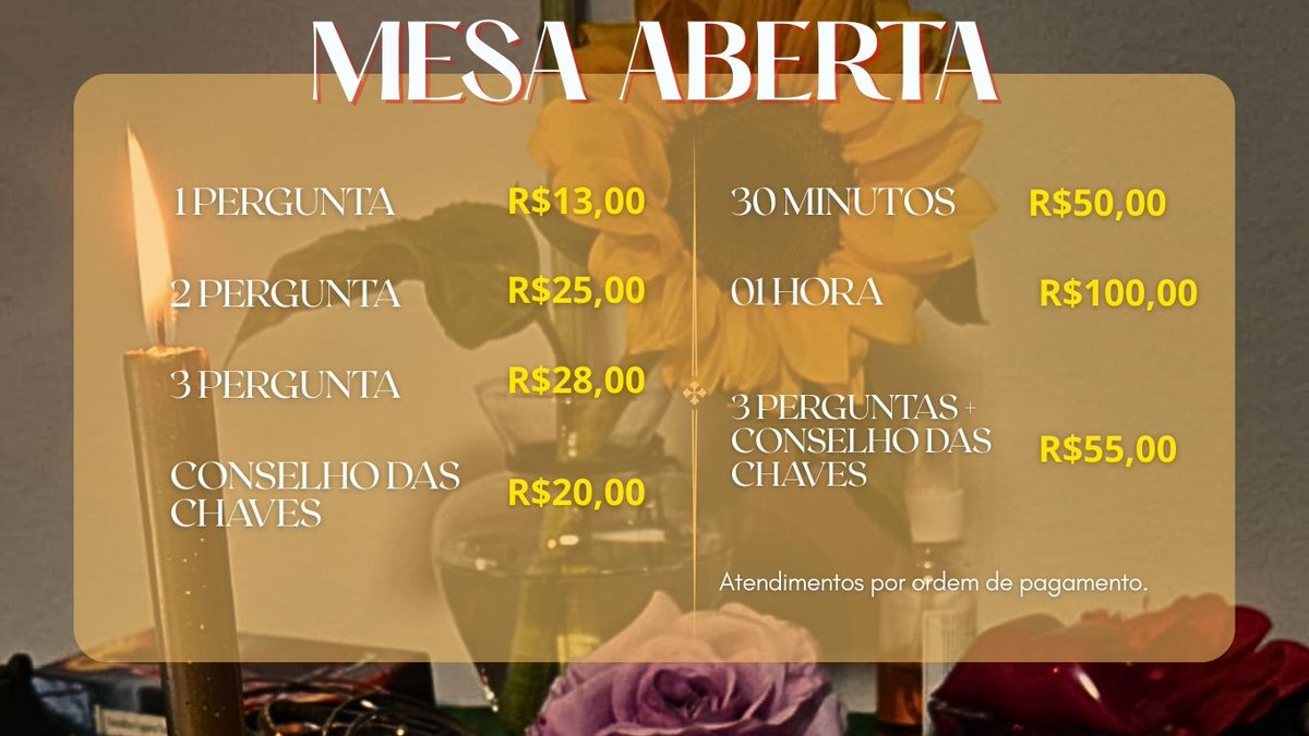 vim vender meu peixe hj😘
Não sei se vcs sabem, mas eu tiro cartinhas ciganas!!!
Se tiverem interesse, me chamem☝️