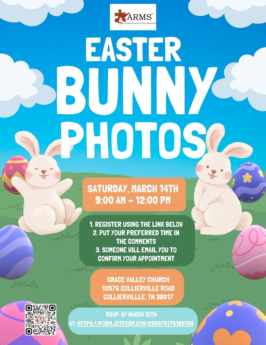 ASMidSouth's tweet photo. The Easter Bunny is coming!! Join us at Grace Valley Church on March 14th. Please see be sure to use the link below to register!! Registration ends on March 12th. 

https://t.co/VzsX8s1Y84 https://t.co/RgPcvMJtDP