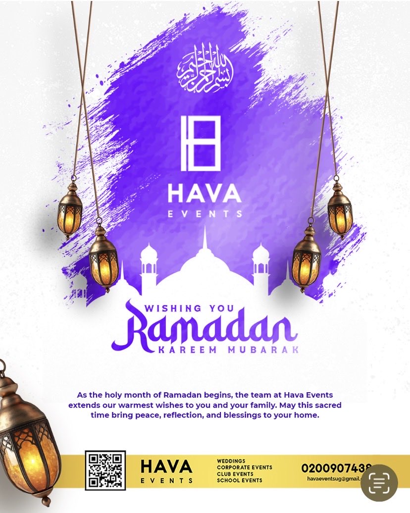 havaevents's tweet photo. Happy Ramadan our dear Muslim brothers and sisters may all your hearts desires be fulfilled this holy month. #RamadanMubarak #havaevents #havaeventsug #soundforeveryscene https://t.co/zCbK8OO1b2