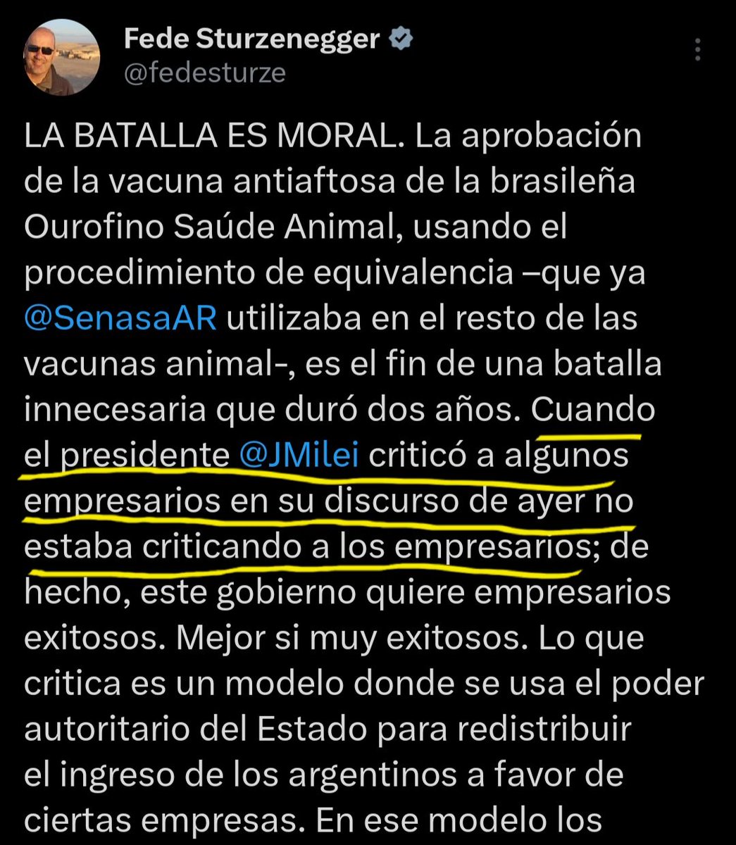 rodriguezmoor's tweet image. Que nadie se confunda: acá Sturze aclara que el presidente dijo que los empresarios argentinos son todos chorros, pero en realidad dijo que los empresarios argentinos no son todos chorros. Si no entendés sos un kuka empobrecedor.