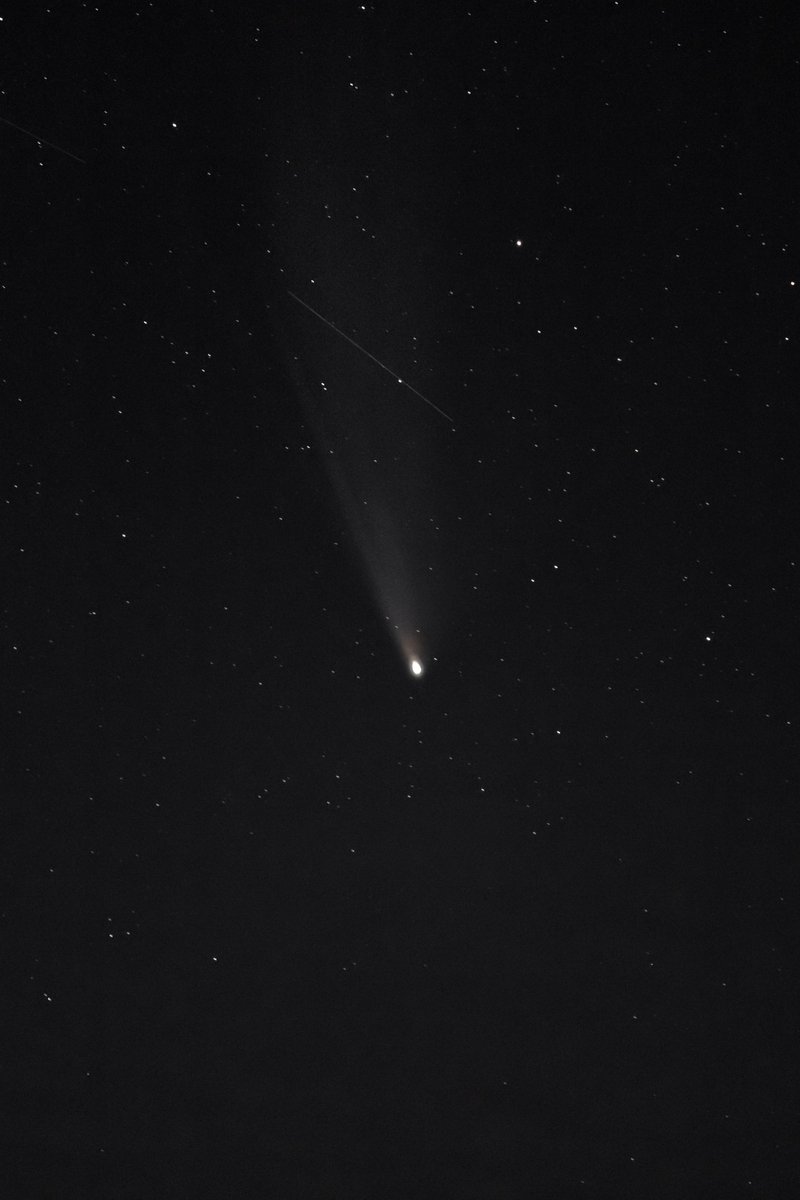 DestinClover's tweet photo. Comet C/2020 F3 (NEOWISE) ☄️
🔭 Single frame | Canon EOS 6D mk2 + 70-200mm f/2.8 ii
⏱️2020 year • 00:00-00:30
💻 Programs: Stellarium, Nikon WMU, Images converter RAW to TIFF, Deep Sky Stacker, Adobe Lightroom.
#neowise #deepspace #deepskystacker #nasahubble #comet #stars #sky https://t.co/JCDaGx5H6s