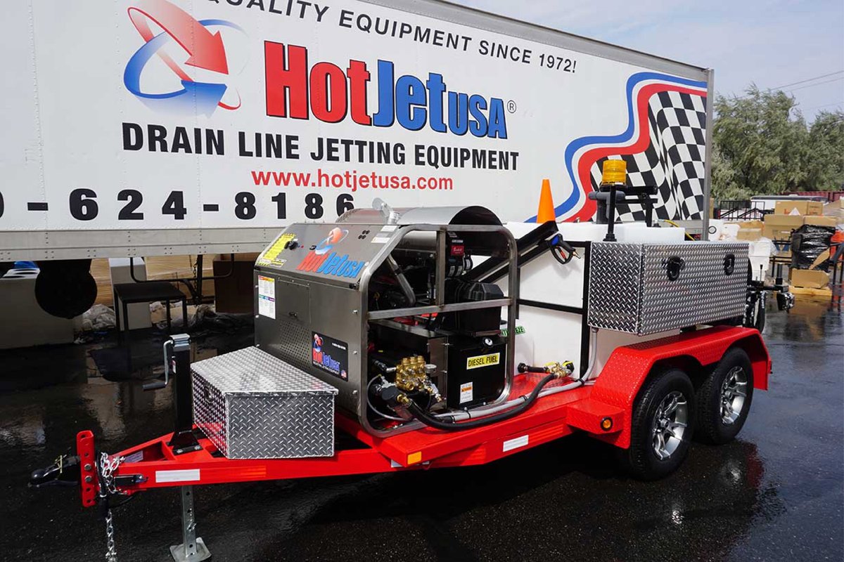 HotJetUSA's tweet photo. Most plumbers adding a trailer mounted sewer jetter to their truck see ROI within the first year. We're talking $500–$1,500 per jetting call — and the calls don't stop coming. Ready to run the numbers? Call us at 1-800-624-8186 or visit https://t.co/1fxvRDPqsL to see our lineup. https://t.co/02Jg5g2Yao