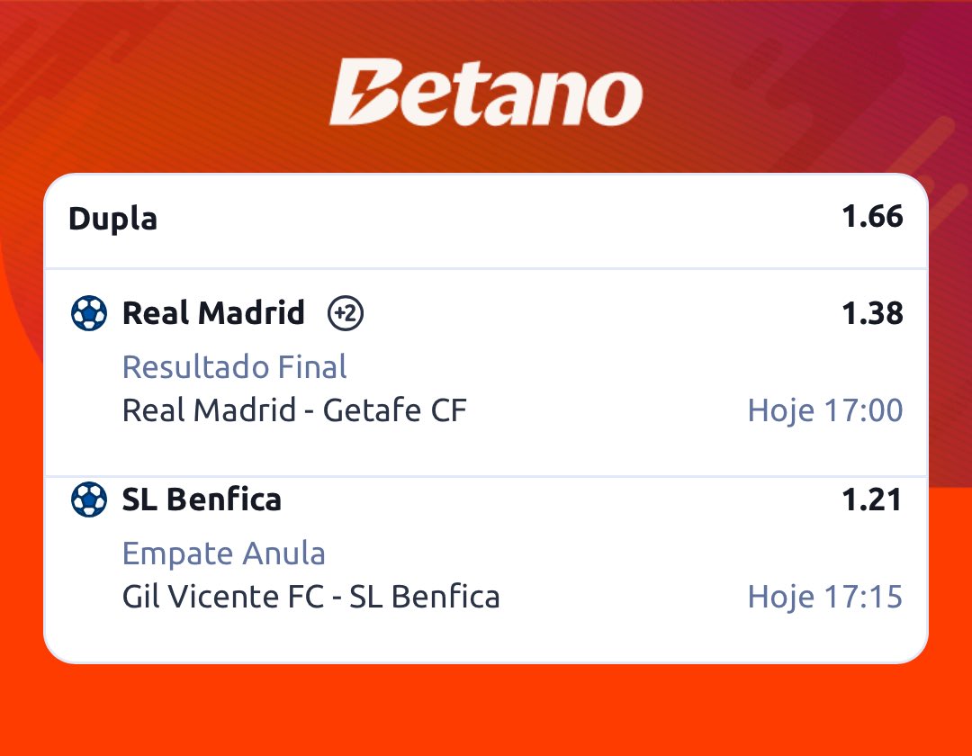 DoctorTips_'s tweet photo. 🔥 TIP DO DIA

⚽ Real Madrid 🆚 Getafe  
✅ Vitória do Real Madrid

⚽ Gil Vicente 🆚 Benfica  
✅ Empate anula do Benfica

📊 Análise rápida:

🇪🇸 O Real Madrid chega superior tecnicamente, com maior qualidade individual e controle de jogo. Mesmo fora, costuma impor ritmo contra equipes mais defensivas como o Getafe.

🇵🇹 O Benfica vive bom momento coletivo, forte ofensivamente e dominante contra equipes de meio de tabela como o Gil Vicente, especialmente jogando com intensidade desde o início.

💰 Aposta:  
👉 Dupla — Real Madrid vence + Benfica empate anula

📈 Tip baseada em momento das equipes, diferença técnica e consistência recente.

⚠️ Gestão de banca sempre!
#Tips #ApostasEsportivas #Futebol 

https://t.co/XRwmC7Iu6F