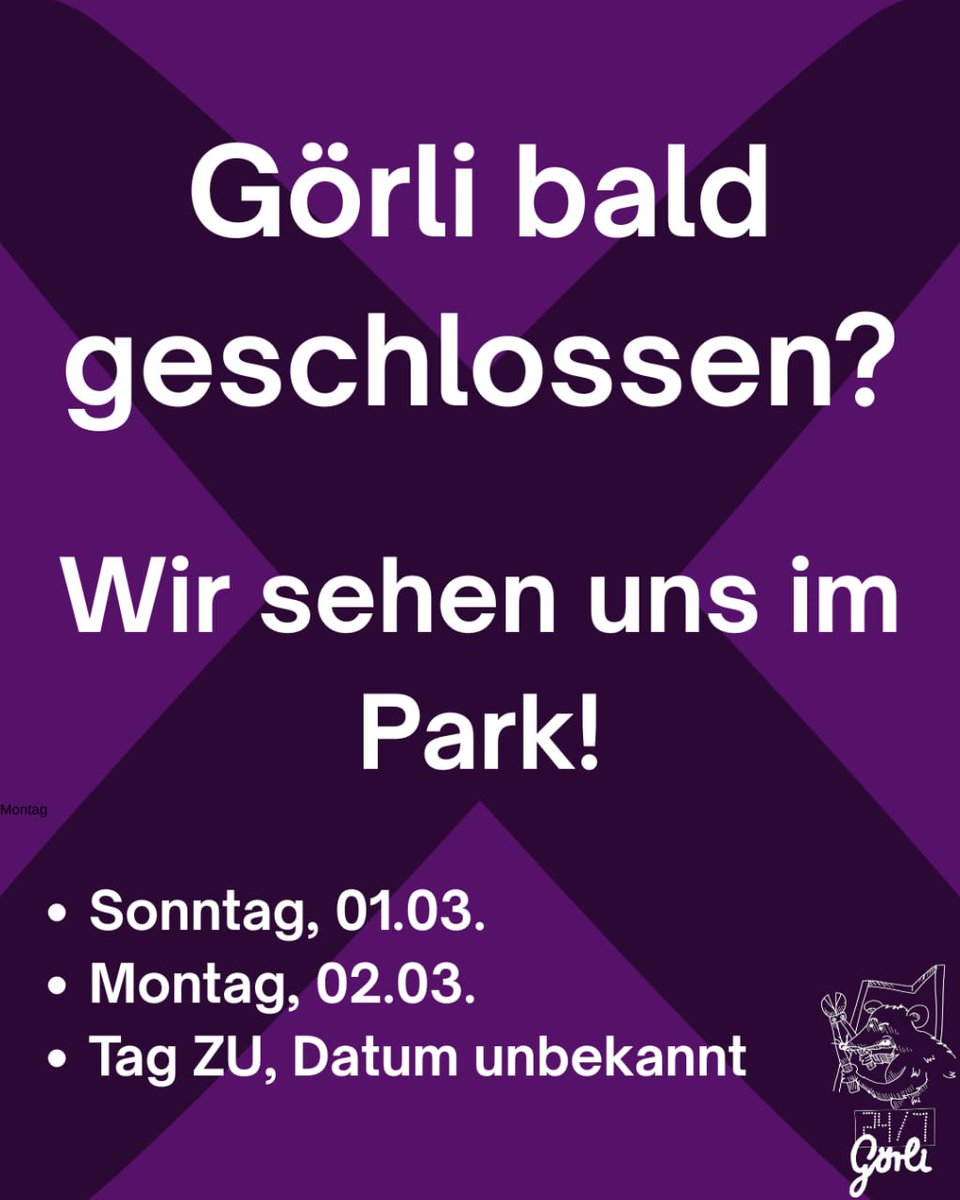 BerlinDemo's tweet photo. 💥 Montag 02.03.2026💥

🚨 🔥✊🏾Cornern im Görli ✊🏾🔥🚨

02.03.2026 | 21:00 Uhr | Görlitzer Park (Grillwiese), 10999 Berlin

Anreise: U1, U3 Görlitzer Bahnhof | Bus M29 Spreewaldplatz | Bus 165, 265 Schlesisches Tor

📣 Aufruf: https://t.co/07lk8I53S1

#b0203 #GörliBleibtAuf https://t.co/IuQiOIYxu5