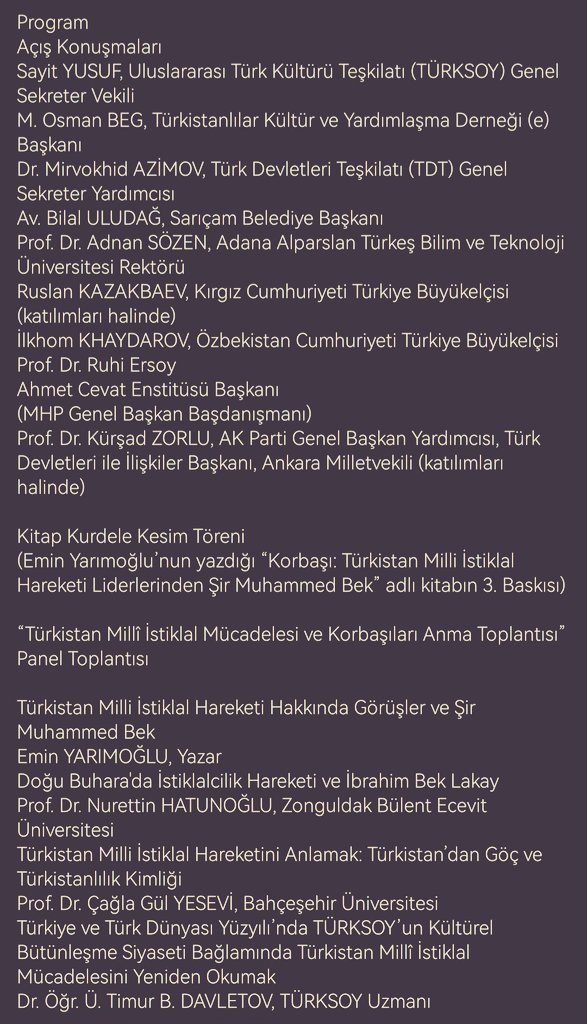 aronberk's tweet photo. ⚡TÜRKSOY, Sarıçam Belediyesi ve Türkistanlılar Kültür ve Yardımlaşma Derneği iş birliğiyle 6 Mart 2026 günü Ankara'da TÜRKSOY'da yapılacak Türkistan Milli İstiklal Mücadelesi ve Korbaşıları Anma toplantı ve panelinde sizleri görmekten onur duyarız👇
LCV: https://t.co/zUI4iKLrpv https://t.co/aKtrvd6f5g