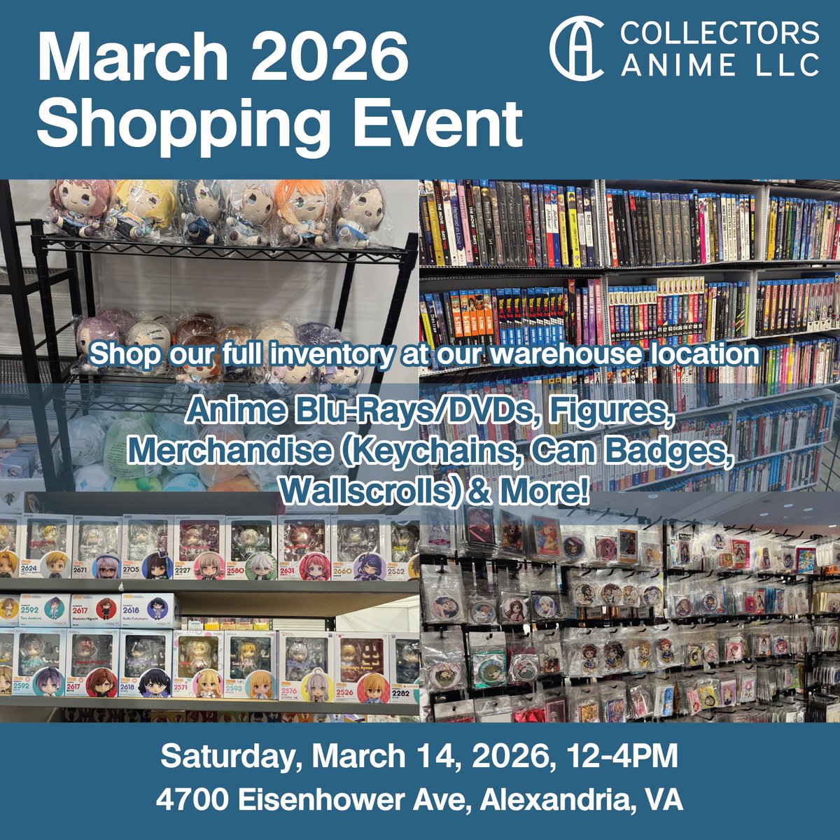 CollectorsAnime's tweet photo. Our next warehouse shopping event coming up. We’ll see you there! https://t.co/RiRJ5vaPS3