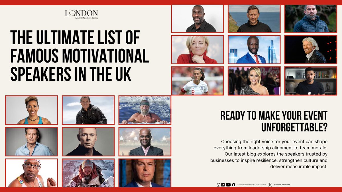 London_Keynotes's tweet photo. Looking to add real impact to your event?✨

Check out our ultimate list of famous motivational speakers to hire in the UK! 🎤🔥

👉 Read now: https://t.co/oLWwRJZLSJ

#MotivationalSpeakers #Keynote #EventsUK #Leadership https://t.co/fhiRxMskRi