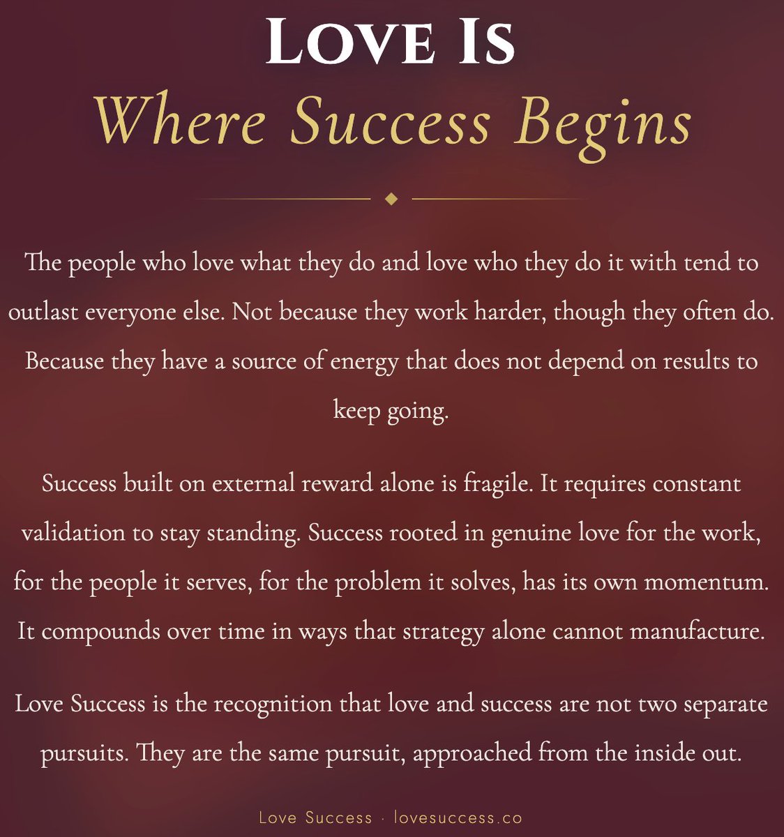 LoveSuccessCo's tweet photo. Love Is Where Success Begins

https://t.co/m5bZYQ1N26 https://t.co/HcWNyQqSSy