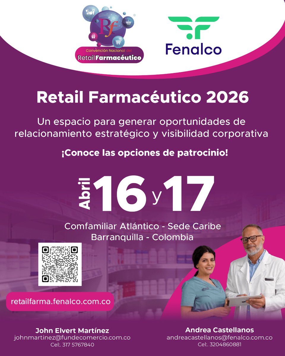 Si trabajas en el canal farmacéutico y estás buscando nuevas oportunidades de crecimiento, este es un espacio que vale la pena tener en el radar.

La Convención Nacional de Retail Farmacéutico 2026 reunirá a quienes están transformando el sector: líderes, equipos comerciales,