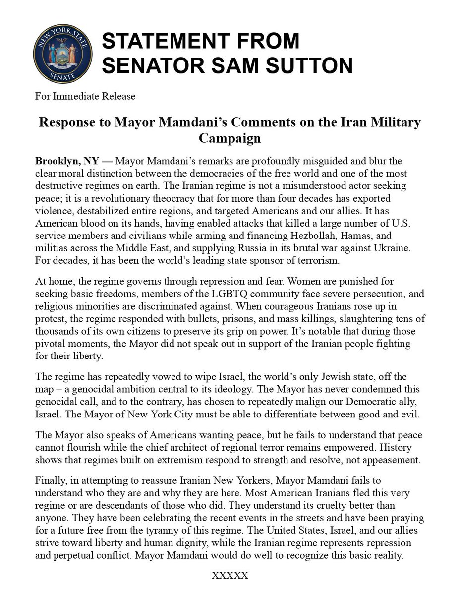 Senator Sam Sutton tweet media