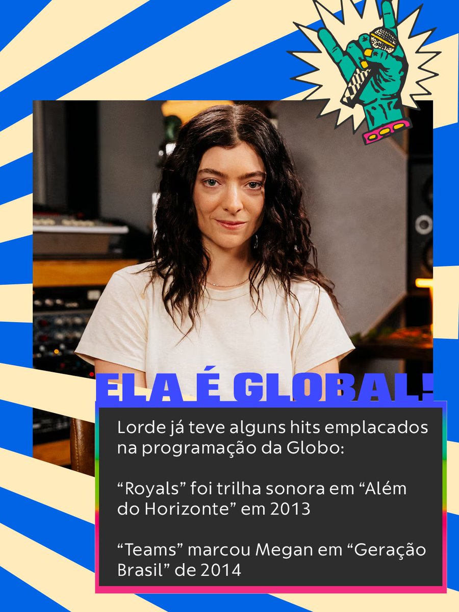 E ainda marcou presença nas novelas da Globo. #LollaBRNaGlobo #lorde 🎤✨