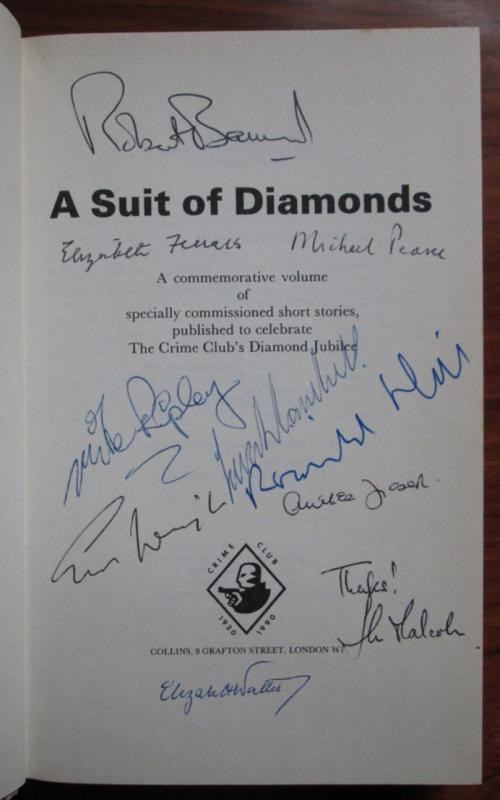 IlkleyBookPBFA's tweet photo. A Suit of Diamonds: short stories for The Crime Club's Diamond Jubilee, signed by 11 writers plus Collins Crime Club editor Elizabeth Walters, will be with CL Hawley at Harrogate Book Fair, 6th March, 12-6pm 7th March, 10am-4pm, The Old Swan Hotel, Swan Road, Harrogate, HG1 2SR https://t.co/KsKtC4BymX