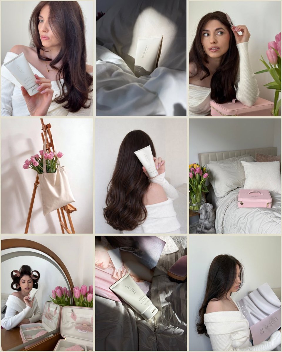 ugcwithGloria's tweet photo. 9-grid collages and stills combined with videos are so in right now. I was inspired to create these shots for one of my favorite aesthetic hair brands, Emi Jay.
#ugc #UGCcreator #ugccommunity #ugcexample #ugcphoto #ugcstills #haircare #beautycreator https://t.co/cIDWWzy0IR