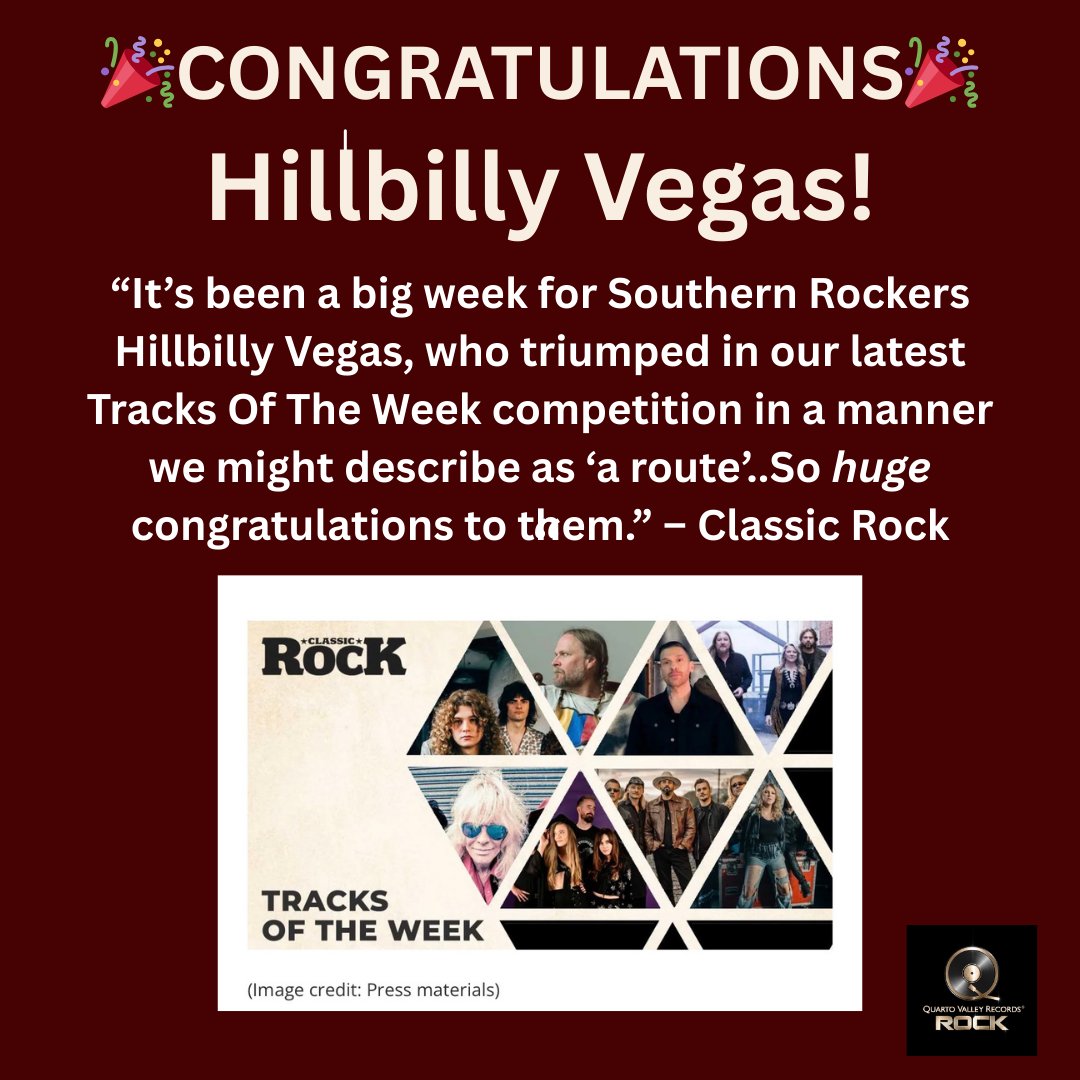 QuartoValley's tweet image. Congratulations to @QuartoValley artist @hillbillyvegas  for their new single “I Hope You Know” was named Top Track Of The Week by @ClassicRockMag ! Thanks to all who voted, Y’all rock!!! Listen here: youtu.be/3legVGWfp7Y
#classicrock #rocknroll #trackoftheweek