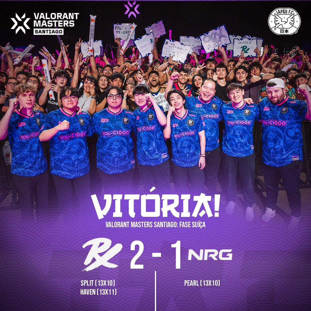 🦖 W GAMING AVANÇA 📜

Paper Rex toma de assalto a primeira vaga dos playoffs do campeonato em santiago, batendo a atual campeã com seu estilo de jogo excêntrico, rumo a talvez um bicampeonato desta equipe que cativa a torcida

#VALORANTMasters  #PRXWIN