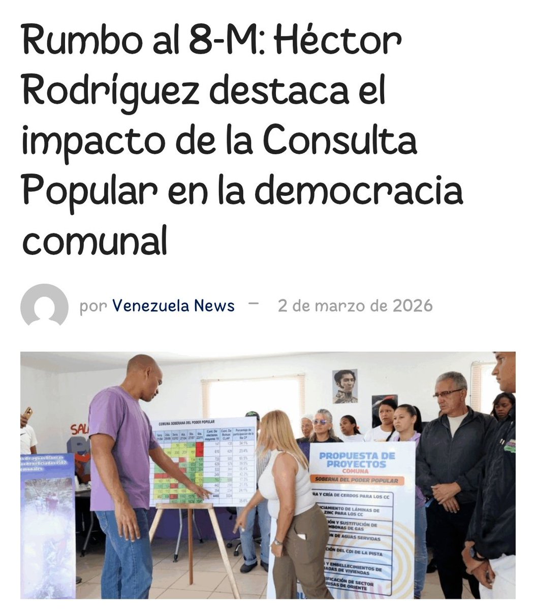 AriasEndri72002's tweet photo. El vicepresidente Héctor Rodríguez invita a toda Venezuela a participar este 8 de marzo en la Consulta Popular Nacional. #ConsultaPopular #VenezuelaUnida #7T #Comunas #ParticipaciónCiudadana https://t.co/gr3TzI1q8C