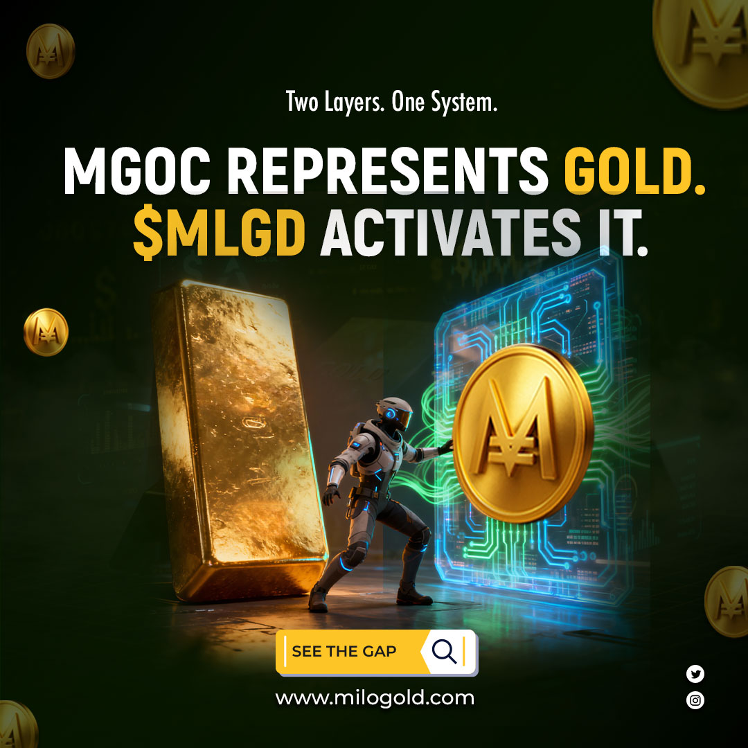 Gold is trust but slow. Crypto is fast but wild. 

MiloGold brings the best of both worlds: it gives you the trust and stability of gold, and adds on-chain speed and high yield on top.  

🟡 MGOC = your golden core 
🟡 $MLGD = your programmable yield asset Together, they turn