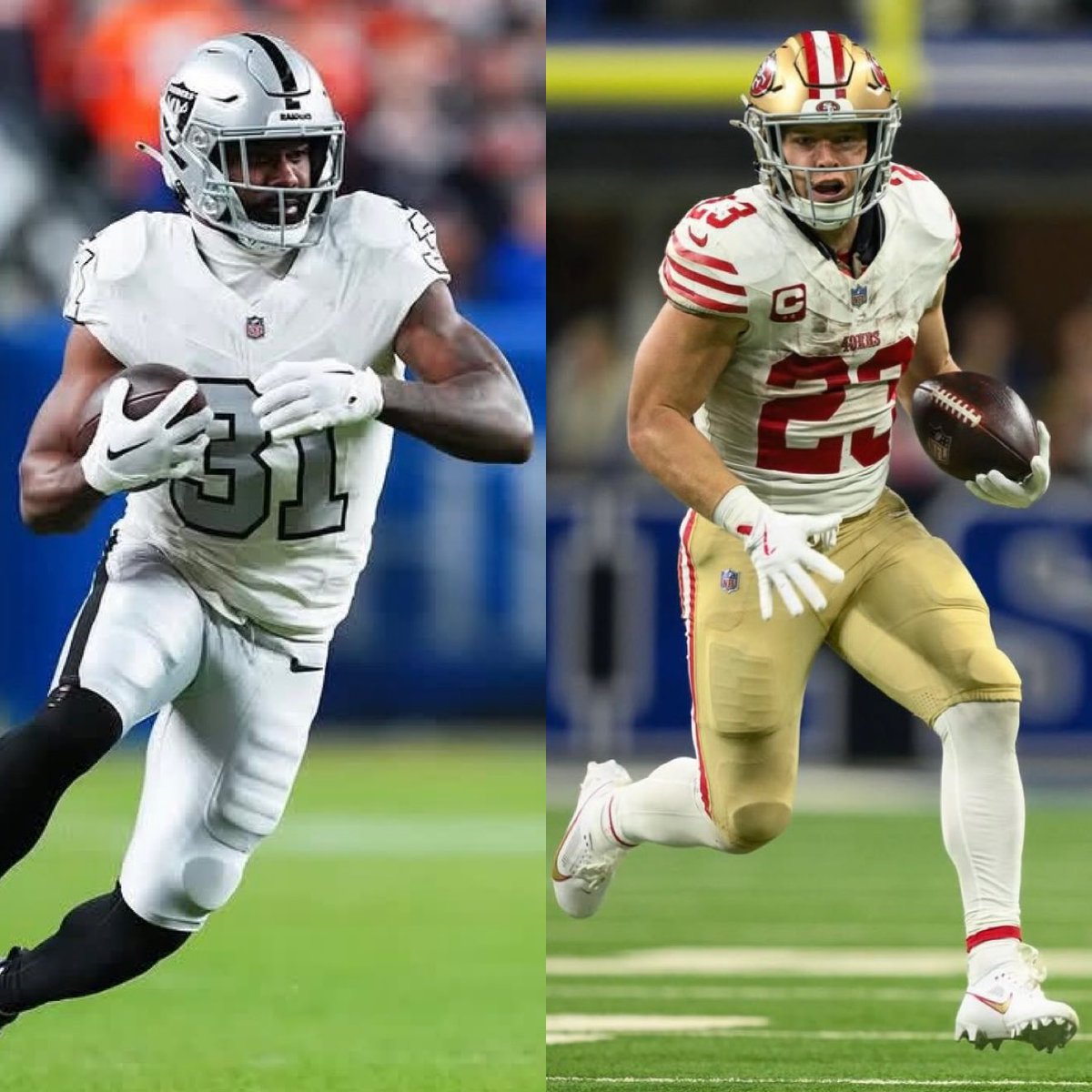 Raheem Mostert was asked if he could play for any team right now, who would it be:

“San Francisco. That’s just like home to me. That’s where my career pivoted, and I did a lot of great things. Plus, who wouldn’t want to have a Christian McCaffrey and Raheem Mostert duo