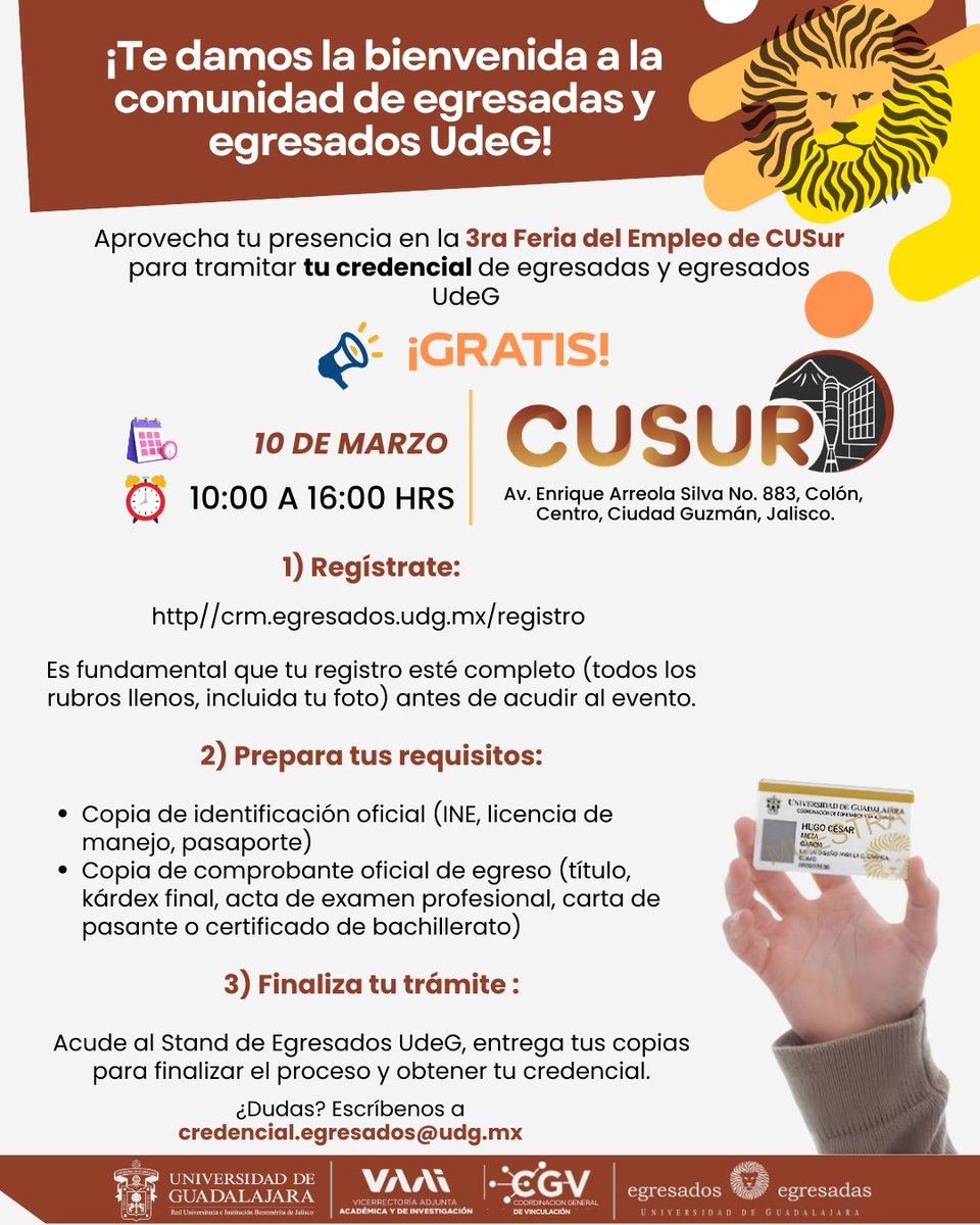 Coordinación de Egresados y Ex Alumnos de la UdeG tweet media