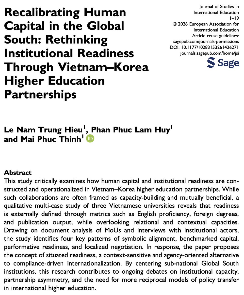 Journal of Studies in International Education tweet media