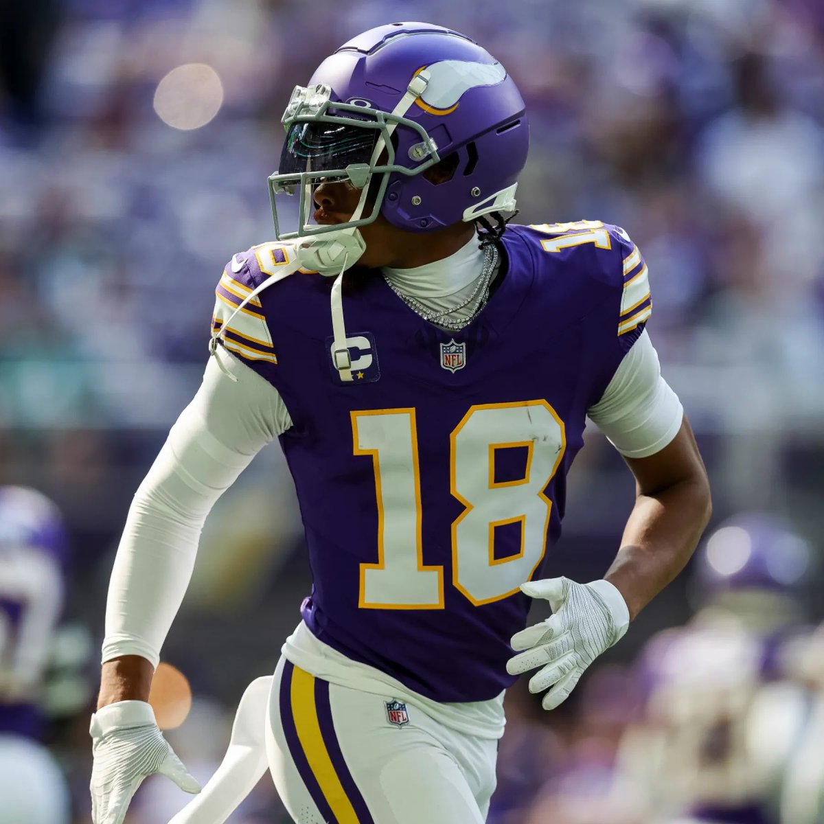 SleeperVikings's tweet image. The one man who has the most receiving yards through six NFL seasons after catching passes from Kirko, Sean Mannion, Josh Dobbs, Nick Mullens, Jaren Hall, Sam Darnold, “Nine”, Carson Wentz, and Max Brosmer.