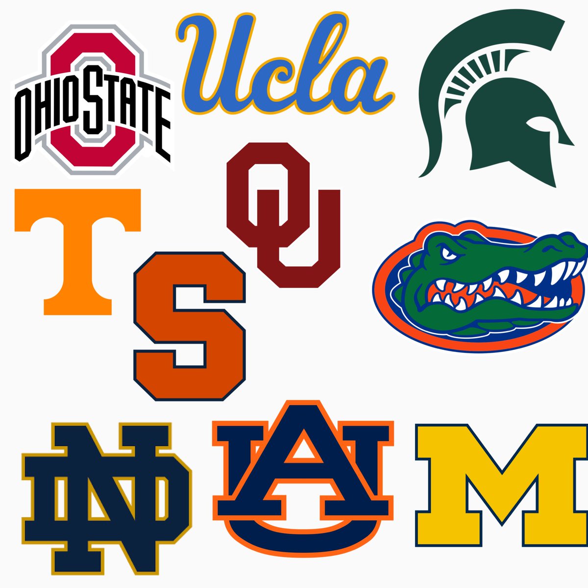 CollegeFBonX's tweet photo. These are the only teams who have been ranked #1 in the AP poll at least 5 times in both football and Men’s basketball! https://t.co/X0wkj9KK19