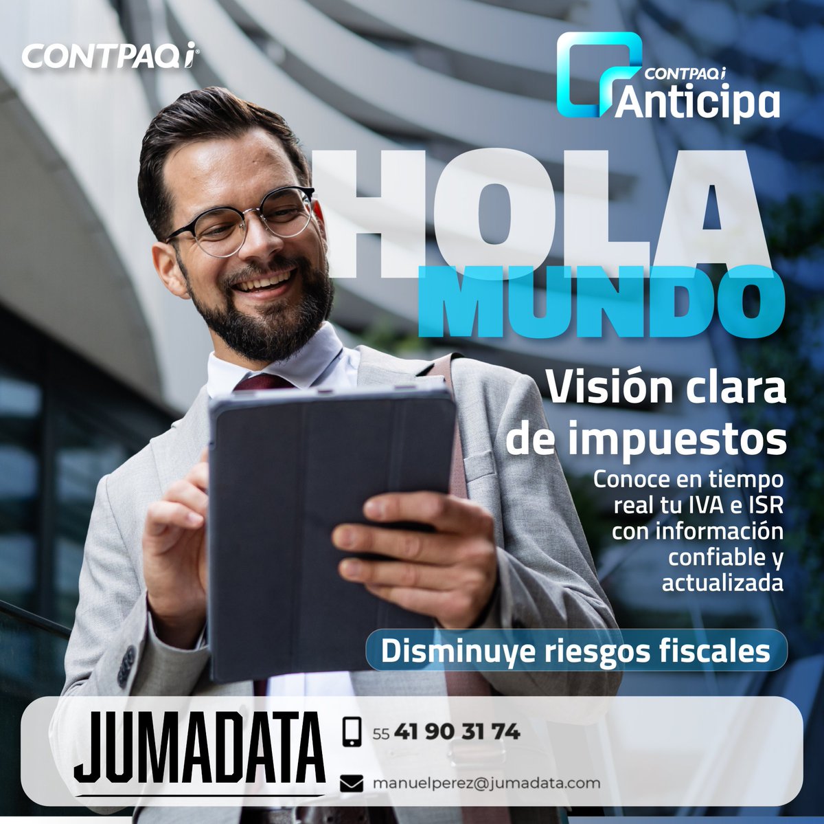 JumaDataMX's tweet photo. ¡Dile adiós a los requerimientos fiscales con CONTPAQI® Anticipa! 
🛑📄Optimiza tu gestión fiscal con herramientas avanzadas y personalizadas:Identifica descuadres entre el SAT y tus CFDI al instante.
Exporta toda tu información a Excel fácilmente para un análisis profundo. https://t.co/fN4Df0RnM4