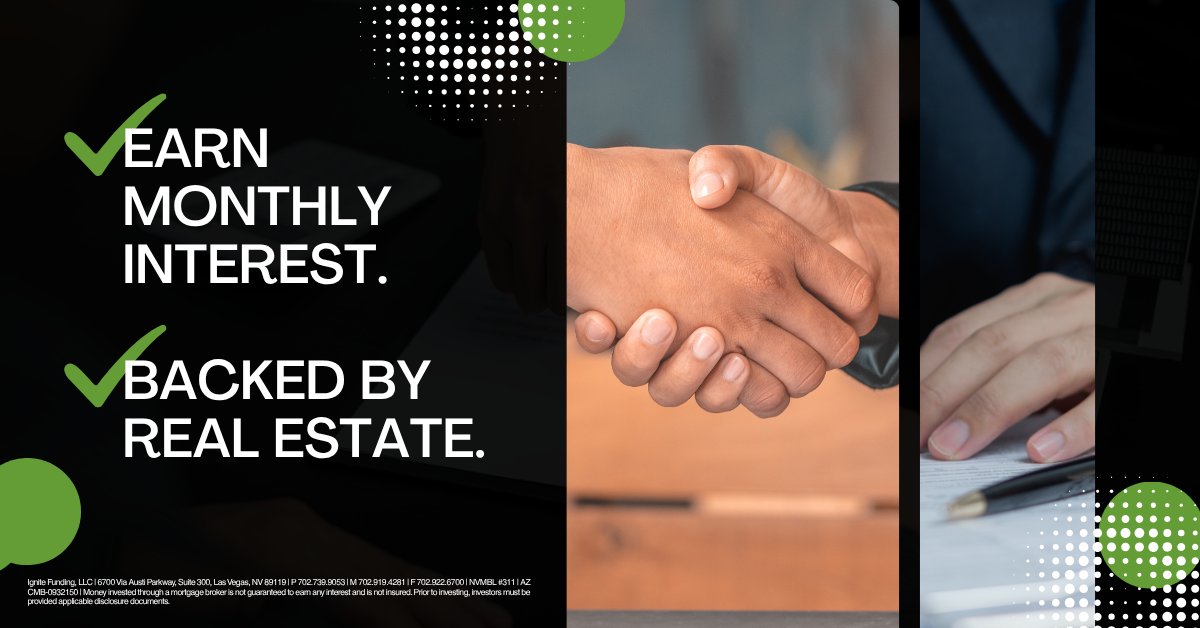 IgniteFunding's tweet photo. Why let the banks have all the fun? 💰
With Ignite Funding, YOU become the lender — earning monthly interest on investments backed by real estate. No bankers. No Wall Street chaos. Just smart, secured investing designed to help you build predictable cash flow and long-term wealth. 🏠📈

Ready to put your money to work the smarter way?
👉 Learn more at https://t.co/0jNzwAGiIZ

Money invested through a mortgage broker is not guaranteed to earn interest and is not insured. Prior to investing, investors must be provided applicable disclosure documents.