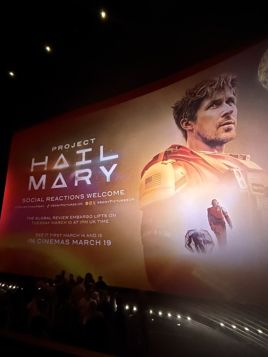 MarkASedgwick's tweet photo. Just saw an early screening of this movie and it’s incredible! 🥹✨ @SonyPicturesUK @projecthailmary @RyanGosling #ProjectHailMary https://t.co/AIJu5mKC8Z