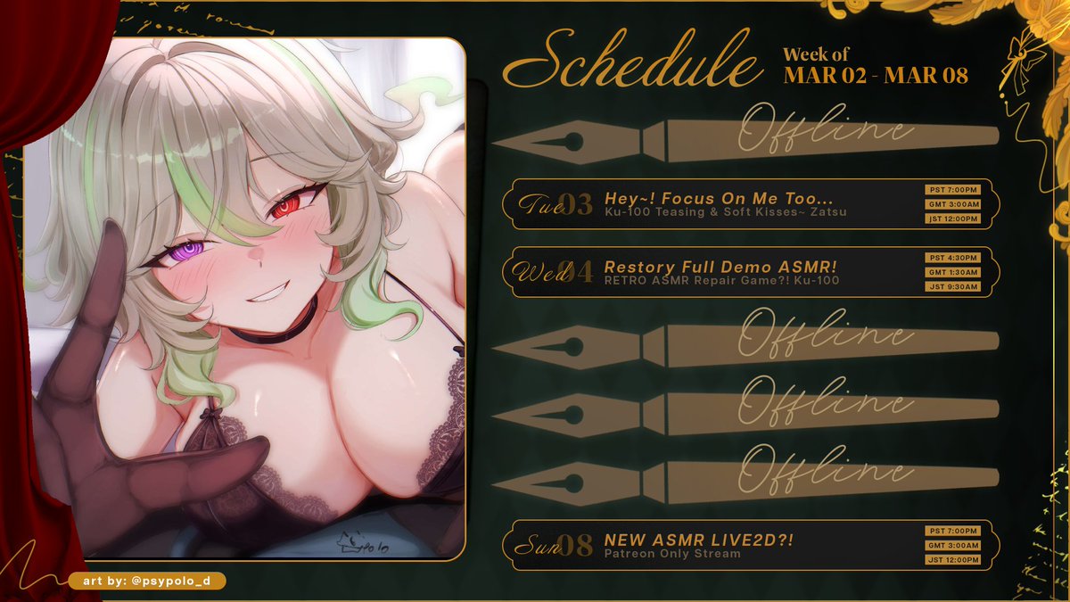 🎭👻･♡┈┈┈┈┈┈┈┈┈┈♡･🎭👻
Needy and Baby Schedule
🎭👻･♡┈┈┈┈┈┈┈┈┈┈♡･🎭👻