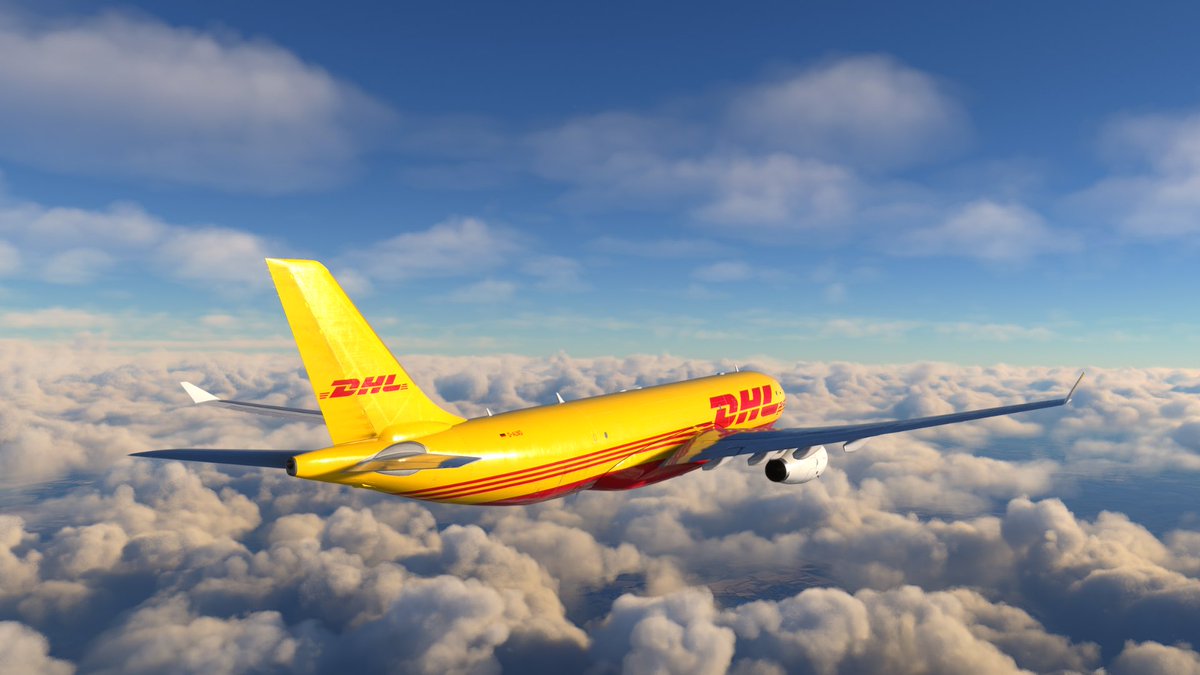 DAndracsek's tweet photo. #FlightSim
Als Pilot Flying im Airbus A330 der #DHL unterwegs von East Midlands (EMA) zum größten Luftfrachtdrehkreuz der @DHLexpress in Leipzig (LEJ) ✈️📦💛
#MicrosoftFlightSimulator #BeyondATC #WinCTRL https://t.co/ihzZMN1f9T
