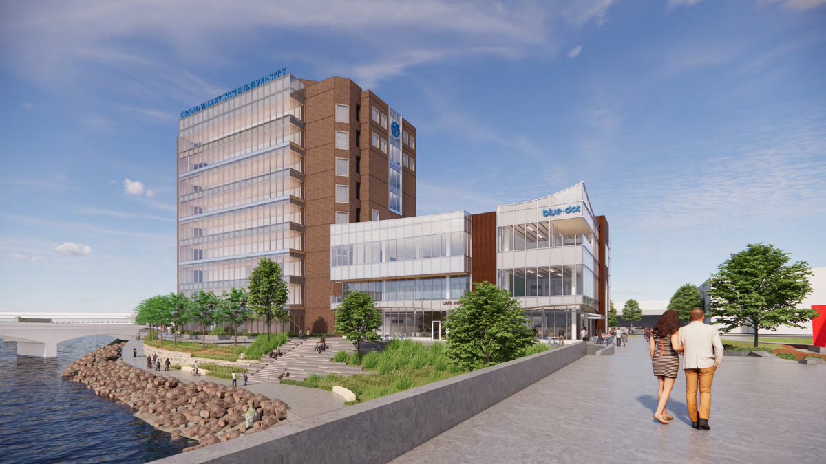 JimHockingGR's tweet photo. GVSU just approved a $166M riverfront expansion.

$65M Blue Dot Lab.
 $101.4M Eberhard upgrades.
 Up to $139M in bonds.

Riverfront capital keeps consolidating.

Necessary modernization; or concentrated risk? https://t.co/1rLRbozqPS