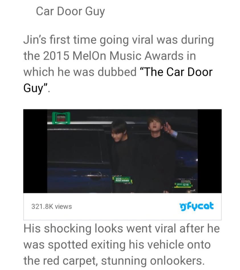 now yk why Jin  is the visual of bts