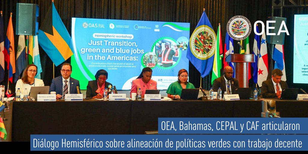OEA_Desarrollo's tweet image. Si bien la transición hacia economías sustentables podría crear hasta 22 millones de nuevos #empleos en #AméricaLatina y el #Caribe para 2030, las ganancias no están garantizadas. 
🟢🔵—En #OEADesarrollo acompañamos a los países a cuidar este potencial👉 oas.org/es/centro_noti…