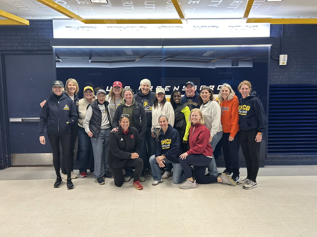 UNCGSoftball's tweet photo. UNCG softball alum were in attendance this weekend welcoming back current Indiana Head Coach Shonda (Spagnola) Stanton (1992-1995) to campus as the Spartans and Hoosiers faced off twice! #letsgoG https://t.co/2TXuTMB1Gi