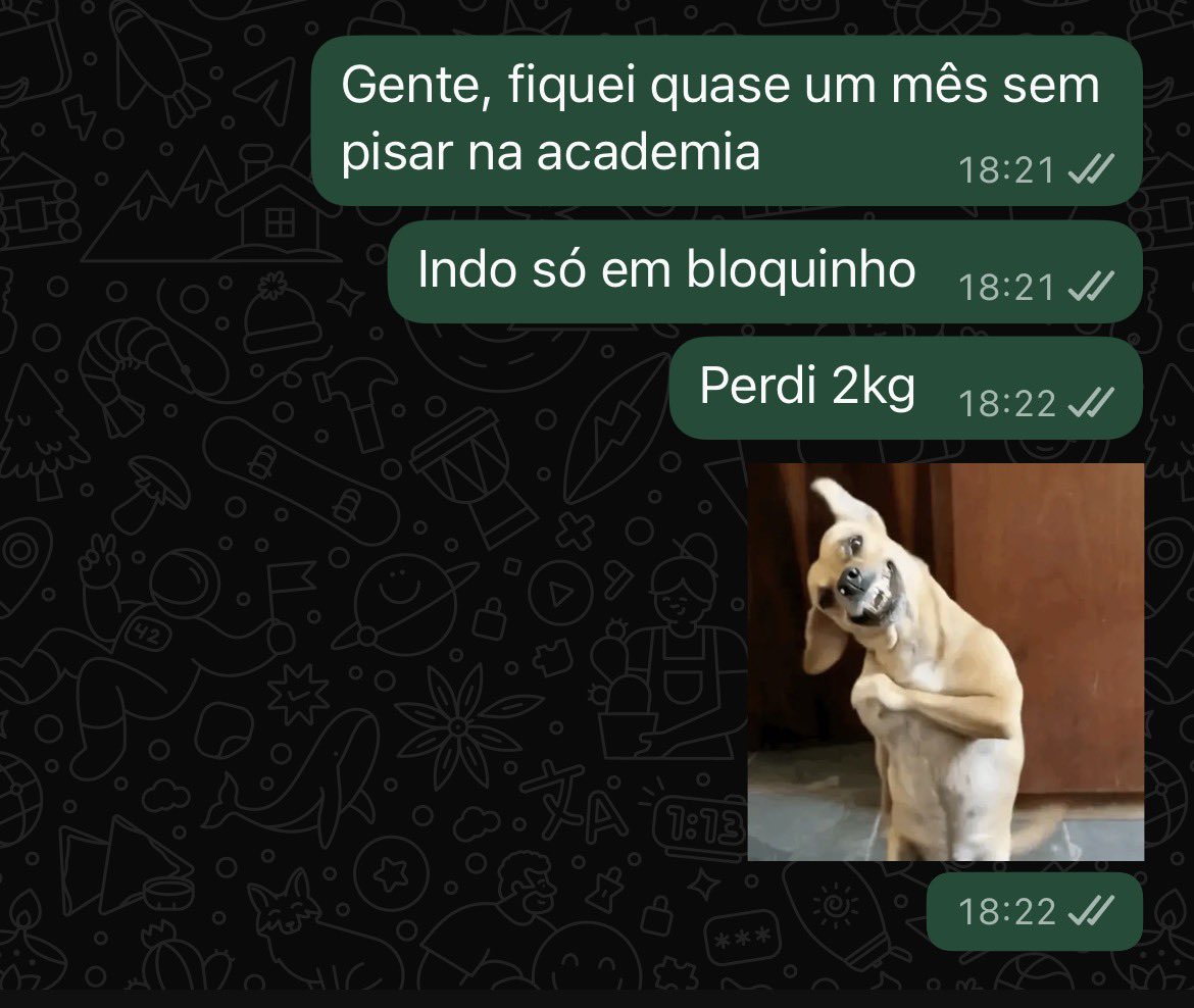 Chegando no meu grupo com o relatório de carnaval