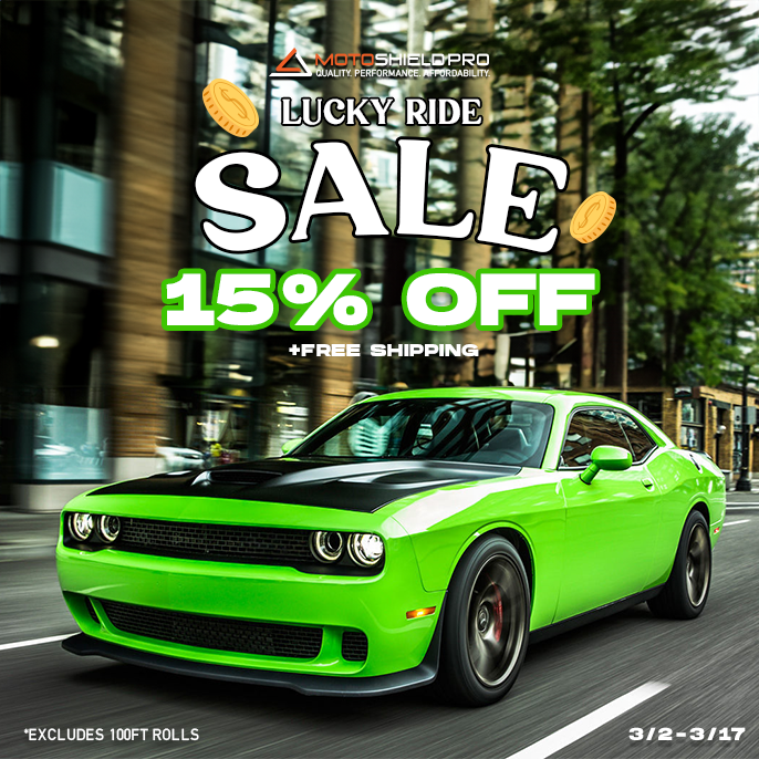 🍀 Lucky Ride Sale is here! 🍀

Feeling lucky? Cruise into savings with 15% OFF storewide + FREE shipping at MotoShield Pro.

Now’s the perfect time to score a little Irish luck. 🚗✨

🌐 Shop now: motoshieldpro.com

Excludes 100ft rolls.