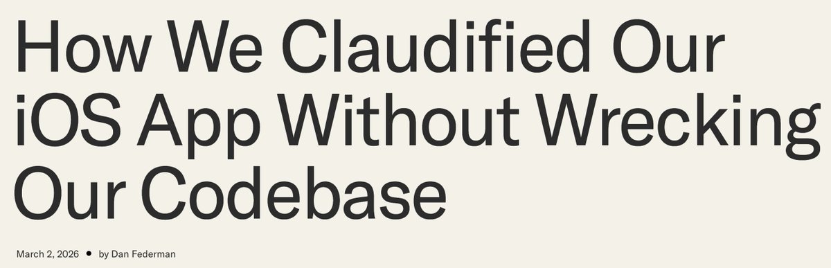Today, Claude writes the majority of our iOS code, and every stability/performance metric is improved. Here's how we did it: