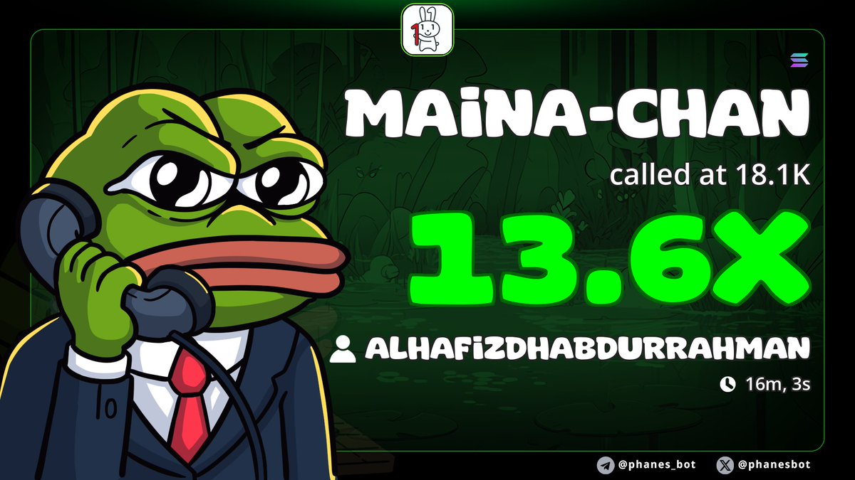 ustazunweb3's tweet image. Today, I purposely scanned three tokens and traded just one.

Scanned #MAINA-CHAN @18.1k MC and got 13.6x.
Scanned #PUNCHBALL @92k MC and got 9x.
Scanned #PP @228.1k MC and got 5.6x.

#Solana #Degen @solana