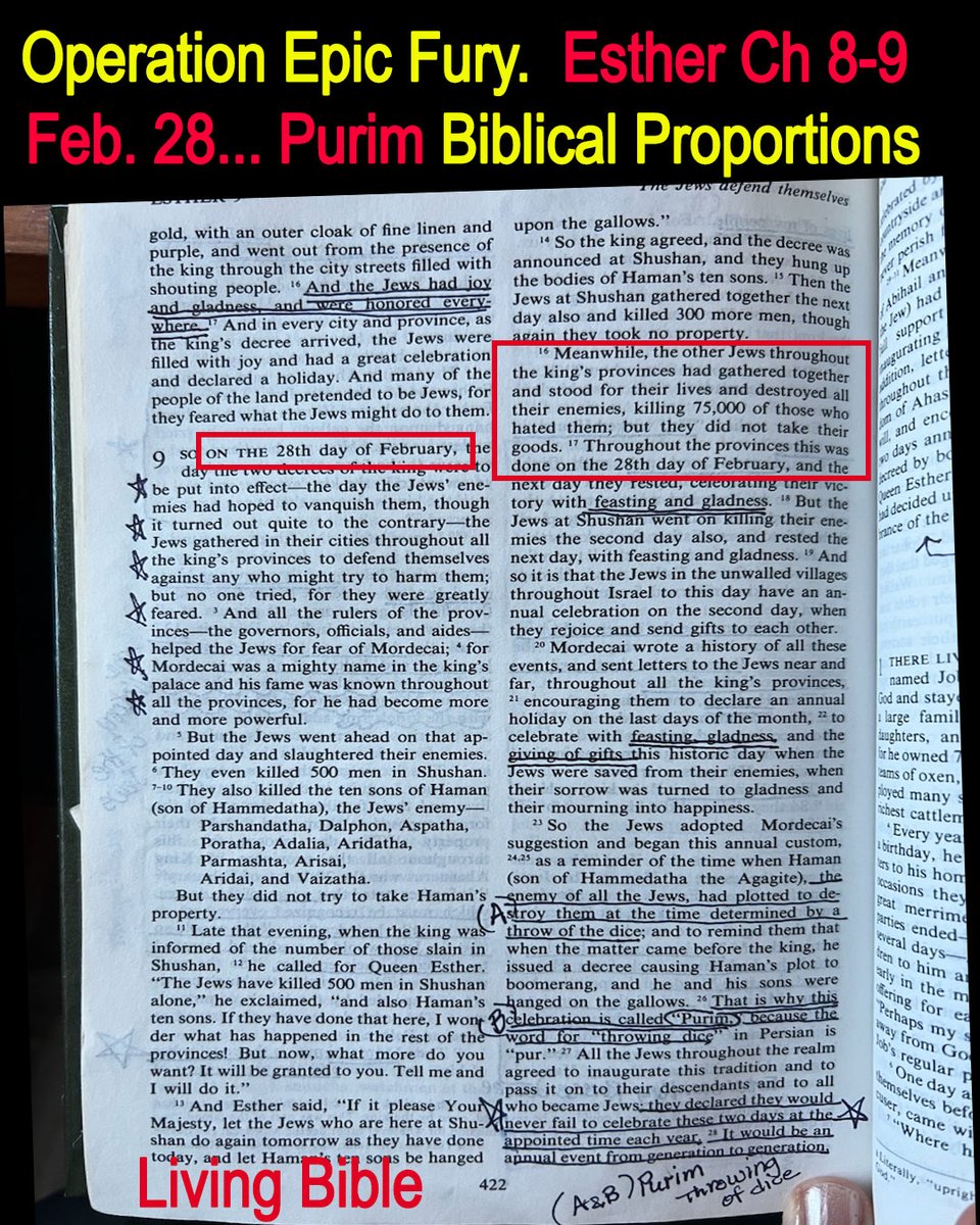 Amazing to Watch History Unfold. Operation Epic Fury. Feb. 28 ff. Purim. Esther 8-9. Biblical Proportions #Iran #Persia #OpEpicFury #Biblical #Esther #Jews