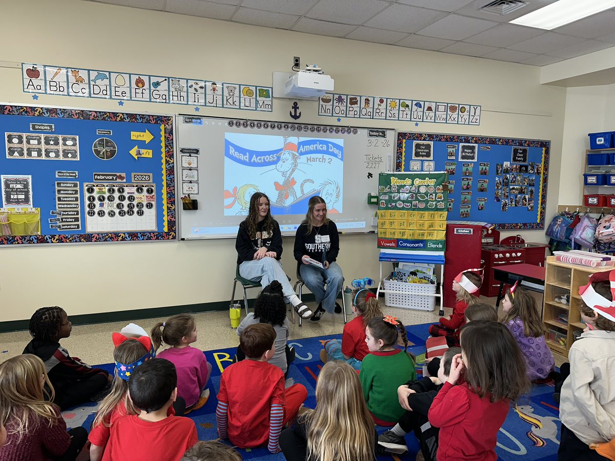 xomarcixo's tweet photo. What a fantastic way to start Read Across America Week! We were so lucky to have guest readers from Southern Regional (former students of mine!) and Officer Conner from STPD. Mr. Donohue and Chance surprised us with special Dr. Seuss treats! https://t.co/O5bDj1gPGR
