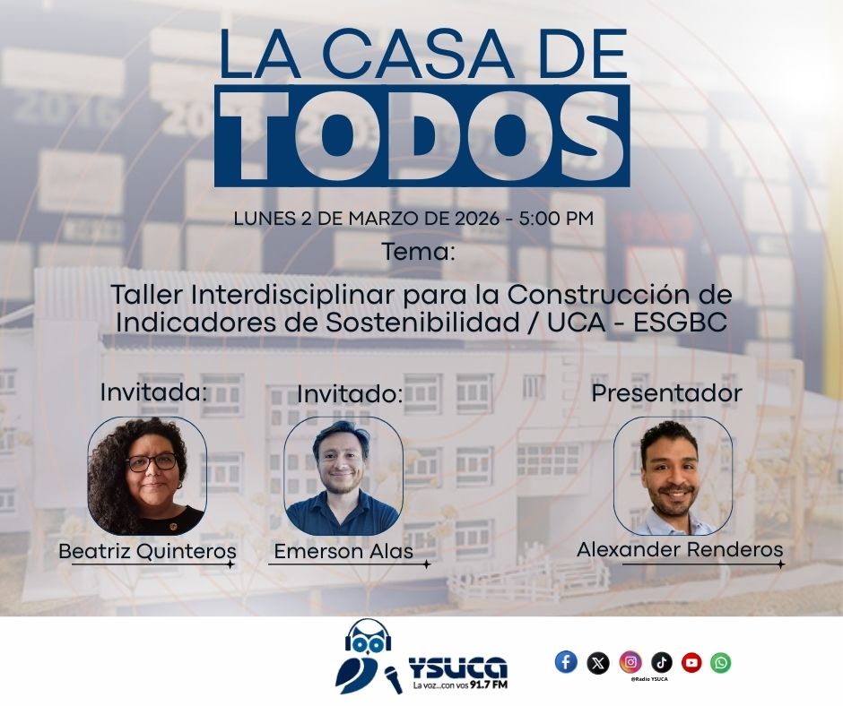 ysuca91siete's tweet photo. ¡No te lo pierdas! La Casa de Todos

Hoy a las 5:00 PM - Solo por el 91.7 del FM

Taller Interdisciplinar para la Construcción de Indicadores de Sostenibilidad / UCA - ESGBC https://t.co/LCyzLziAOn