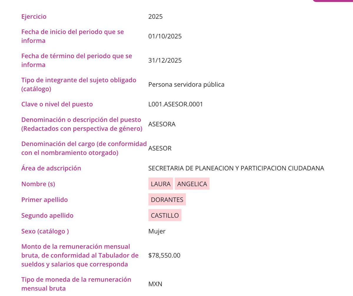 Ella es Laura Dorantes, esposa del senador panista <a href="/agusdorantes/">Agustín Dorantes</a>, tenía un puesto de cuates, fue suplente en una diputación y cuando llegó la titular, le inventaon un puesto en la Secretaría de Planeación con un sueldito de 78 mil pesos