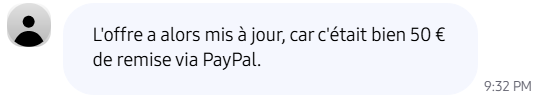 EtyS3006's tweet photo. 👋 @SamsungFR 
Client Platinum, j'ai craqué pour le S26 Ultra
Surprise! Vous passez incognito la remise PayPal de 50€ à 100€
Les fans sont moins bien servis
Le SAV m'indique qu'il faudra refuser le colis et recommander. Niveau bilan carbone c'est pas ouf XD
#SamsungS26ultra https://t.co/awo9lS9ol6