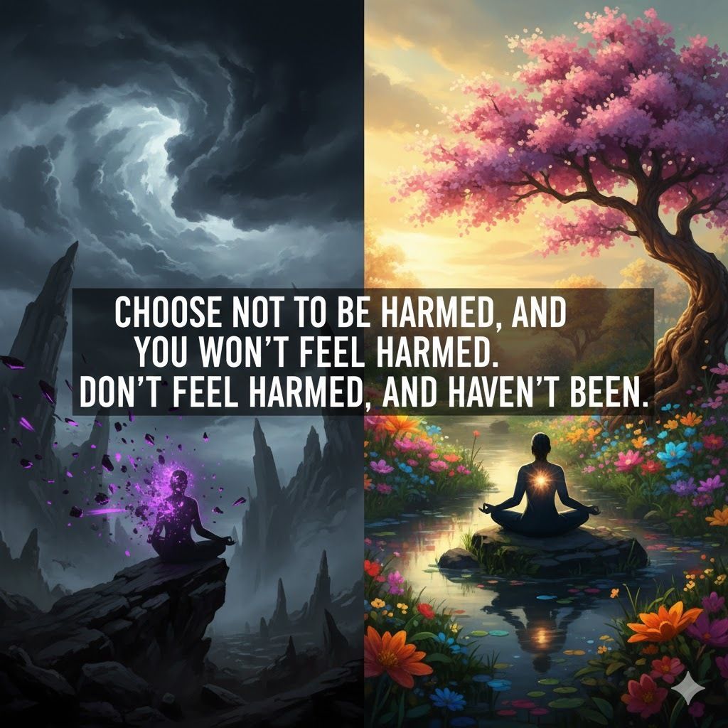 Choose not to be harmed, and you won’t feel harmed. Don’t feel harmed, and you haven’t been.

#Stoicism #MindsetIsEverything #EmotionalResilience #Perception #InnerPeace #SelfMastery #MentalStrength #Quotes #ShareInspireQuotes
