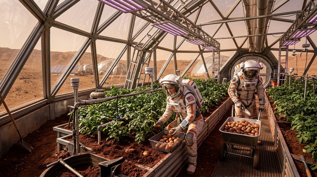 عن الفضاء والبطاطس 🥔
​كانت "البطاطس" أول طعام ينجح البشر في زراعته في الفضاء عام 1995. حتى في المريخ، لن نستغني عن البطاطس! 🥔🚀
#فضاء #زراعة #بطاطس #مستقبل