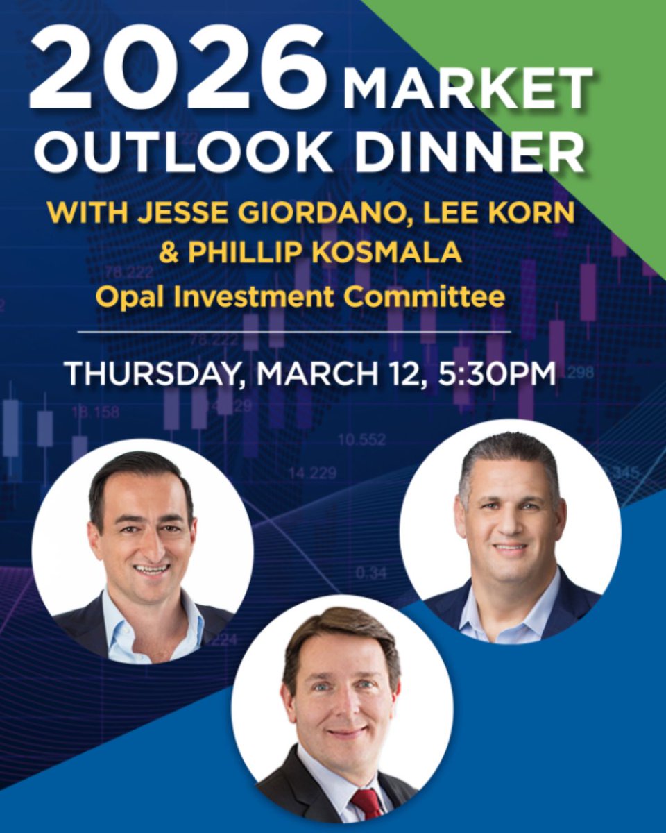 opaladvisors's tweet photo. Join us March 12 at 5:30 PM at Seasons 52 (Long Island) for a Market Outlook Dinner - focused on market perspective, conversation, and long-term planning considerations. Please RSVP here: https://t.co/0smdS3KaIi (space is limited)

Disclosure: https://t.co/4kXqFFUdrR https://t.co/JwnGh3OPm2