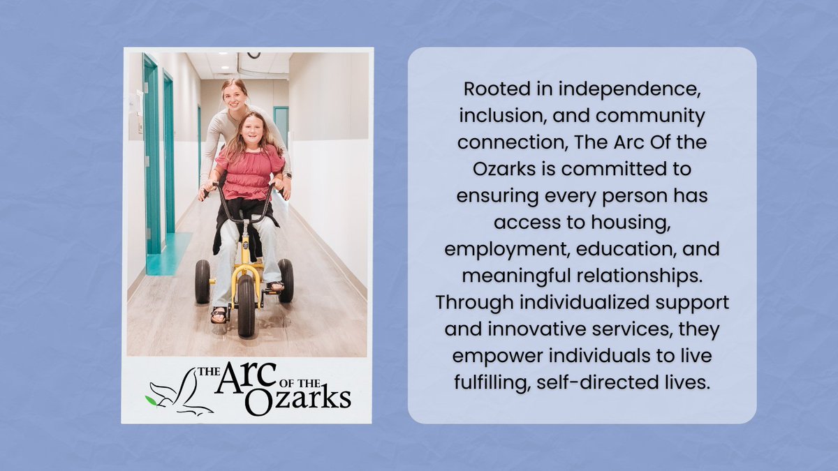 (3/4)
Rooted in independence, inclusion, and community connection 
<a href="/arcoftheozarks/">TheArcoftheOzarks</a> empowers individuals to access housing, employment, education, and meaningful relationships — helping people live fulfilling, self-directed lives.
