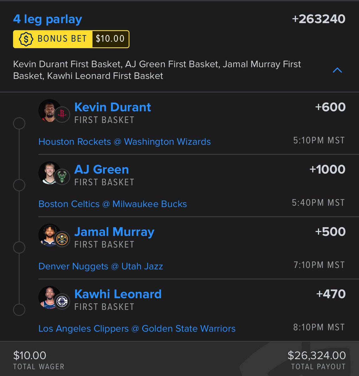 AnthoApes's tweet photo. First Baskets π«‘
#NBA #FB #Firstbaskets #quickhits #Lotto #Bets #Slips #Parlays #PlayerProps #SameGameParlay #SportsBetting #GamblingTwitter #Fanduel https://t.co/iAFxxTIPPE